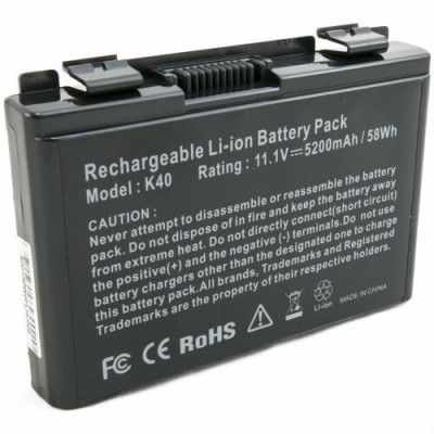 Батарея для ASUS F82, K50, F52, F82, F83, K40, K41, K51, K60, K61, K70, X5D, X87, P81 (A32-F82) (11.1V 4400mAh).