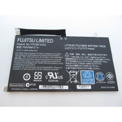 Батарея для ноутбука Fujitsu LifeBook UH572 FPCBP345Z, 2840mAh (42Wh), 4cell, 14.8V, Li-Pol, черная, ОРИГИНАЛ