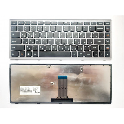 Клавиатура Lenovo IdeaPad G400, G405, Z410, Flex 14 Series черная с серой рамкой RU/US - доступная добавка для вашего ноутбука на Allbattery.ua