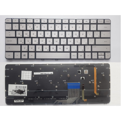 Клавиатура HP Spectre 13-3000 Series серебристая без рамки с подсветкой RU/US - купить в магазине allbattery.ua!