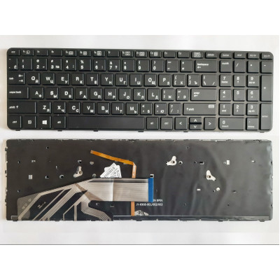 Клавиатура для ноутбуков HP ProBook 450 G3, 455 G3, 470 G3, 650 G2: черная рамка, подсветка, RU/US на allbattery.ua