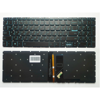 Клавиатура Lenovo IdeaPad серии 320-15, 330-15, S145-15: серая, без рамки, с синей подсветкой RU/US