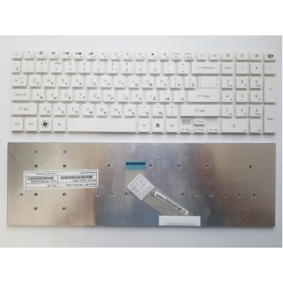 Стильная белая безрамочная клавиатура RU/US для ноутбуков Acer Gateway NV50, NV59, Packard Bell P5WS0, TX69 - в магазине allbattery.ua