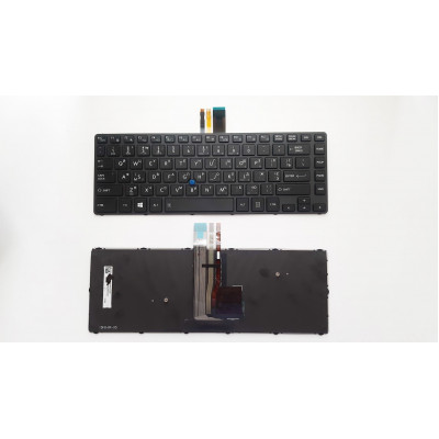 Клавиатура для ноутбука Toshiba Tecra R40-C Series: черная рамка, трекпоинт, подсветка UA/RU