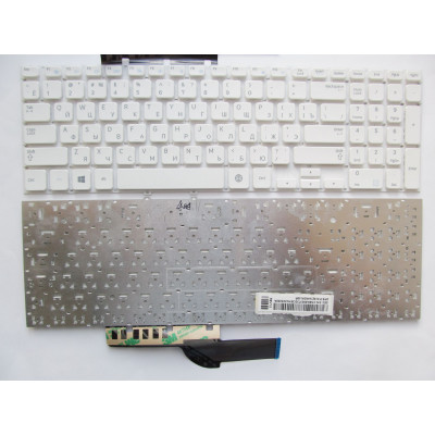 Белая безрамочная клавиатура RU/US для Samsung 15.6" 355E5C, 355V5C Series на allbattery.ua