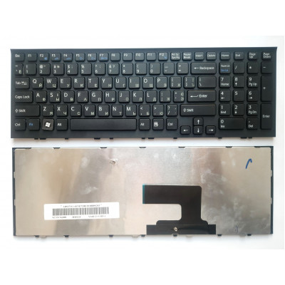 Клавиатура Sony Vaio VPC-EE Series: черная, с черной рамкой и мультиязычными раскладками (UA/RU/US) – в магазине allbattery.ua