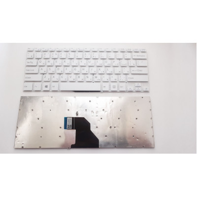 Клавиатура для ноутбуков Sony Vaio SVF14 (Fit 14 Series) белая без рамки RU/US
