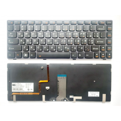 Клавиатура для Lenovo IdeaPad Y480 Series с подсветкой, черная с черной рамкой (UA/RU/US) – купить в allbattery.ua