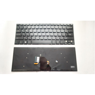 Клавиатура для ноутбуков Sony Vaio SVF14 (Fit 14 Series) с подсветкой, черная, без рамки, RU/US - в магазине allbattery.ua!