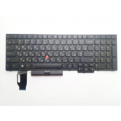 Клавиатура Lenovo ThinkPad с подсветкой и мультиязычной раскладкой для ноутбуков E580, L580, T590 - черная с черной рамкой.