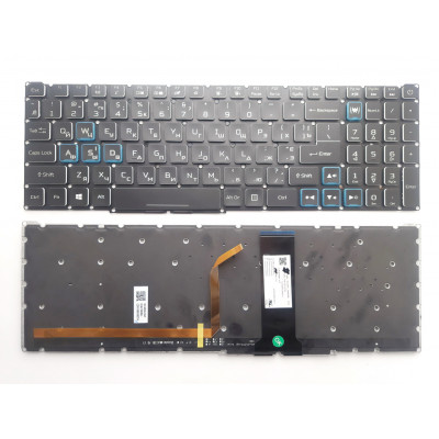 Клавиатура Acer Nitro без рамки с подсветкой (синий) для AN515, AN517, AN715
