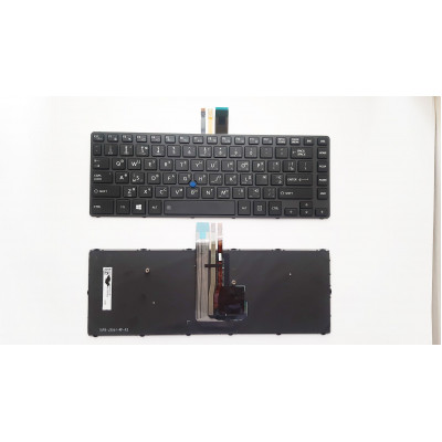 Клавиатура Toshiba Tecra A40-C Series черная с подсветкой и трекпоинтом, UA/RU layout - Allbattery.ua