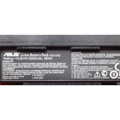 Оригінальна акумуляторна батарея для ноутбука Asus A32-K53 +10.8 V 5200mAh (A32-K53) АКБ 