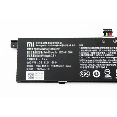 Оригінальна батарея Xiaomi Mi Book Air 13.3" - R13B02W, R13B01W (7.6 V 39Wh 5230mAh) Акумулятор для ноутбука 