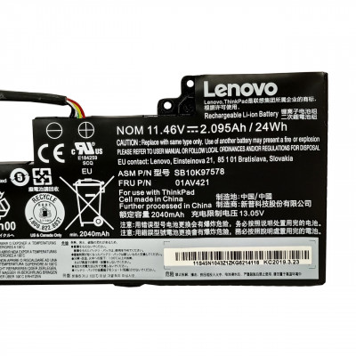 Оригинальная батарея Lenovo ThinkPad T470 T480-01AV421, SB10K97578 (11.46V 24Wh 2095mAh)