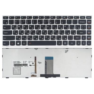 Клавиатура Lenovo IdeaPad G40-30 G40-45 G40-70 G40-75 Z40-70 Z40-75 Flex 2-14 черная/серая подсветка Original PRC (25215630) – лучший выбор на allbattery.ua!