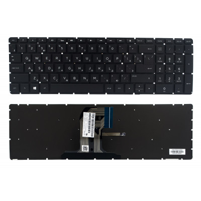 Клавиатура HP Original PRC (852042-251) для HP 250 G4, 255 G4, 256 G4, 250 G5, 255 G5, 256 G5, 15-AC, 15-AF, 15-AY, 15-BA – чёрная без рамки с прямым Enter и подсветкой