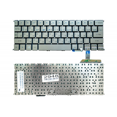 Клавиатура Acer Aspire S7-191 серая без рамки с прямым Enter и подсветкой - выбор для стильного ноутбука
