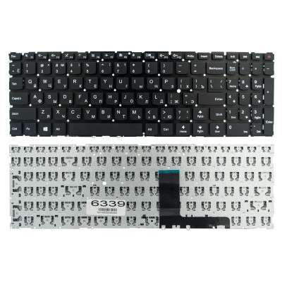 Клавиатура для Lenovo IdeaPad 110-15IBR 110-15ACL Yoga 310-15ISK 310-15ABR 510-15ISK 510-15IKB черная без рамки Прямой Enter PWR  (PM5NR-RU)