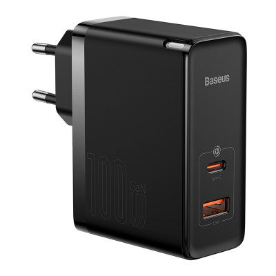 Сетевое зарядное устройство Baseus GaN5 Pro 2 порта, USB + Type-C 100W Черный (CCGP090201)