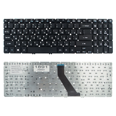 Клавиатура Acer Aspire V5-531 V5-551 V5-571 Ultra M3-581 M5-581 VN7-571 VN7-591G черная без рамки Прямой Enter  (MP-11F53U4-528)