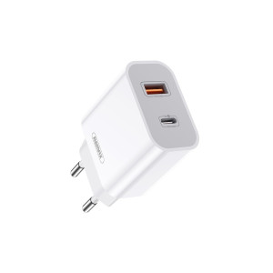 Мережевий зарядний пристрій Remax Surie 2 порти USB + Type-C 20W PD+QC Білий (RP-U68)
