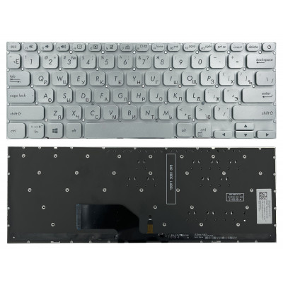 Клавиатура Asus S13 S330 серая без рамки и с подсветкой - подлинная модель для магазина allbattery.ua