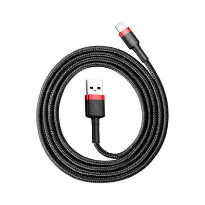 Кабель Baseus Cafule USB 2.0 to Lightning 2.4A 1M Черный/Красный (CALKLF-B19)