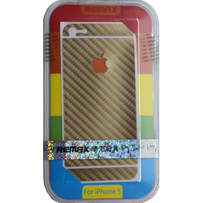 Защитная пленка Remax для iPhone 5/5S/5SE (front + back) Pure Sticker Golden