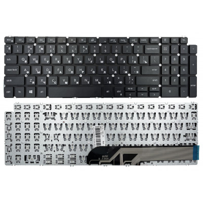 Клавиатура Dell Inspiron 15: безрамочная, черная, прямой Enter, в магазине allbatterry.ua