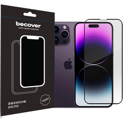Захисне скло BeCover для Apple iPhone 14 Pro Black (707968)
