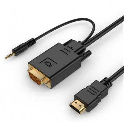 Кабель Cablexpert HDMI - VGA+3.5 мм V 1.4 (M/M), 3 м, чорний (A-HDMI-VGA-03-10) пакет