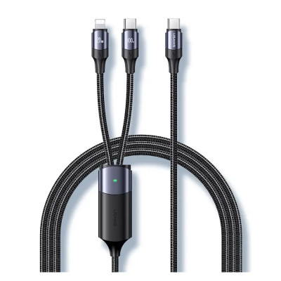 Кабель Usams US-SJ550 U71 USB Type-C - Lightning + USB Type-C, 100W, 1.2 м, Black (6958444977065)
