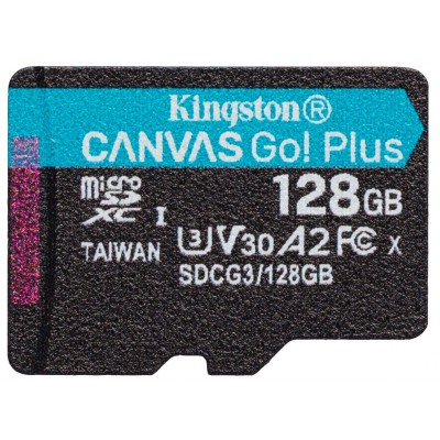 Карта пам`яті MicroSDXC 128GB UHS-I/U3 Class 10 Kingston Canvas Go! Plus R170/W90MB/s (SDCG3/128GBSP)