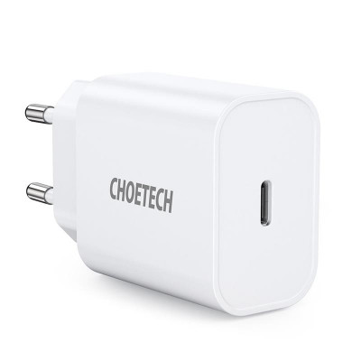 Мережевий зарядний пристрій Choetech (1USBх3A) Type-C PD20W Charger White (Q5004-V5)