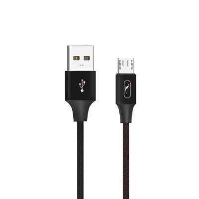 Кабель SkyDolphin S55V Neylon USB - micro USB (M/M), 1 м, Black (USB-000438)