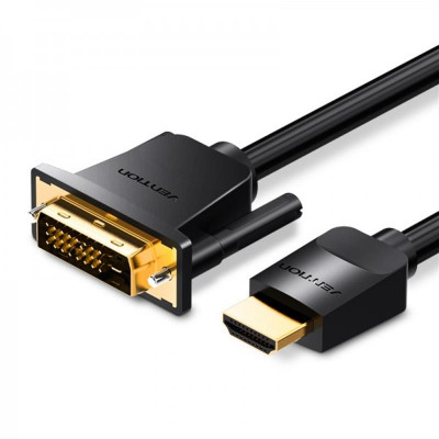 Кабель Vention DVI - HDMI (M/M), 1 м, Black (ABFBF)