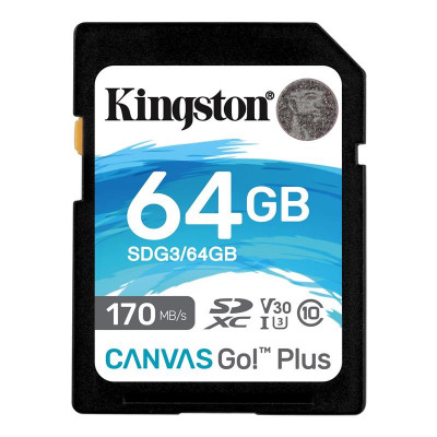 Карта пам`ятi SDXC 64GB UHS-I/U3 Class 10 Kingston Canvas Go! Plus R170/W70MB/s (SDG3/64GB)