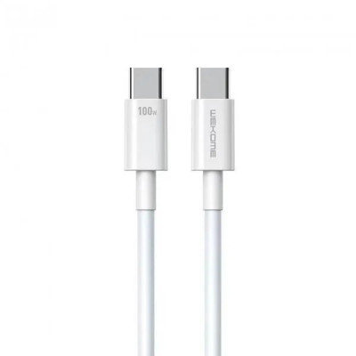 Кабель WK WDC-182 USB Type-C - USB Type-C (M/M), 1 м, 100 W, White (6941027632017)