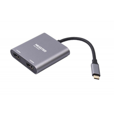 Адаптер-перехідник Maxxter 2хHDMI - USB Type-C V 2.0 (F/M), 0.1 м, Grey (V-CM-2HDMI)