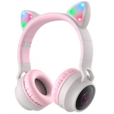 Bluetooth-гарнітура Hoco W27 Cat Ear Grey/Pink (W27GP)