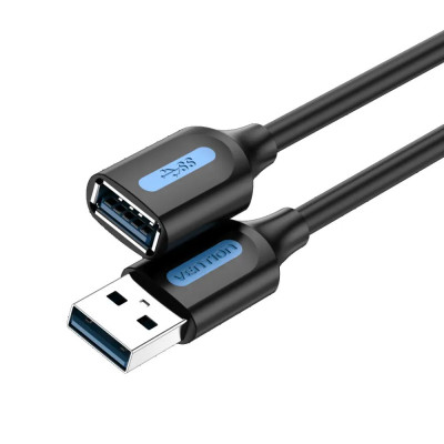 Подовжувач Vention USB - USB (M/F), 0.5 м, Black (CBHBD)