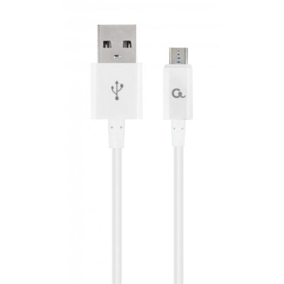 Кабель Cablexpert USB - micro USB V 2.0 (M/M), преміум, 2 м, білий (CC-USB2P-AMmBM-2M-W)