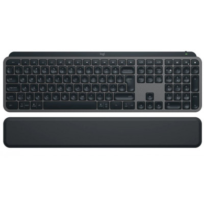 Клавiатура бездротова Logitech MX Keys S Plus Palm Rest Graphite (920-011589)