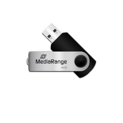 Флеш-накопичувач USB2.0 64GB MediaRange Black/Silver (MR912)