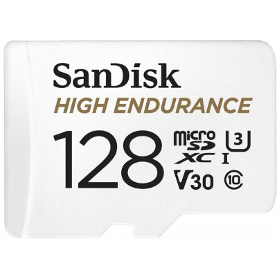 Карта пам`ятi MicroSDXC 128GB UHS-I/U3 Class 10 SanDisk High Endurance R100/W40MB/s + SD-adapter (SDSQQNR-128G-GN6IA)