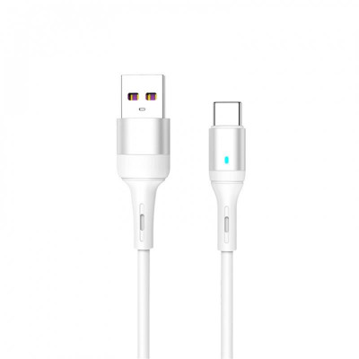 Кабель SkyDolphin S06T LED Smart Power USB -  USB Type-C (M/M), 1 м, White (USB-000556)