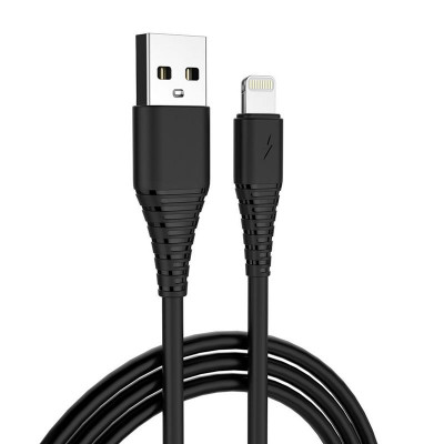 Кабель ColorWay USB - Lightning (M/M), PVC, 2.4 А, 1 м, Black (CW-CBUL024-BK)