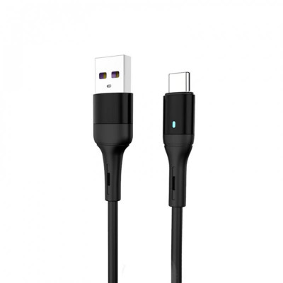 Кабель SkyDolphin S06T LED Smart Power USB - USB Type-C (M/M), 1 м, Black (USB-000557)