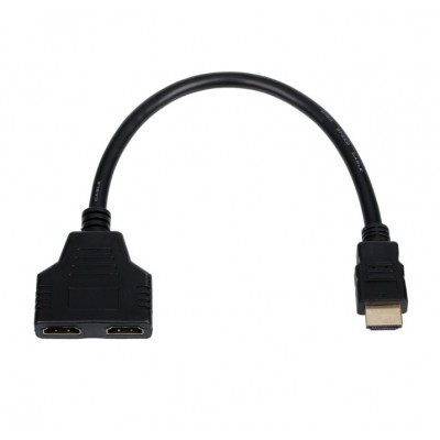 Кабель-розгалужувач Atcom HDMI - 2хHDMI (M/F), 0.1 м, Black (10901)